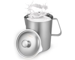 1000ml melk kan met fijne graduering deksel maatbeker roestvrij staal melk kan roestvrij staal voor thuis keuken restaurant bar theehuis café feestzalen (1000ml)