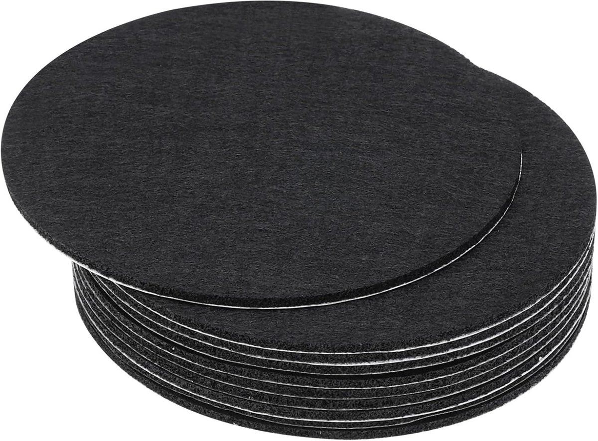 5 inch diameter lampbasis vilt, 10 stuks 2 mm dikte ronde zachte lijm antislip anti-kras rug vilt voor lamp meubels doe-het-zelf ambacht, zwart