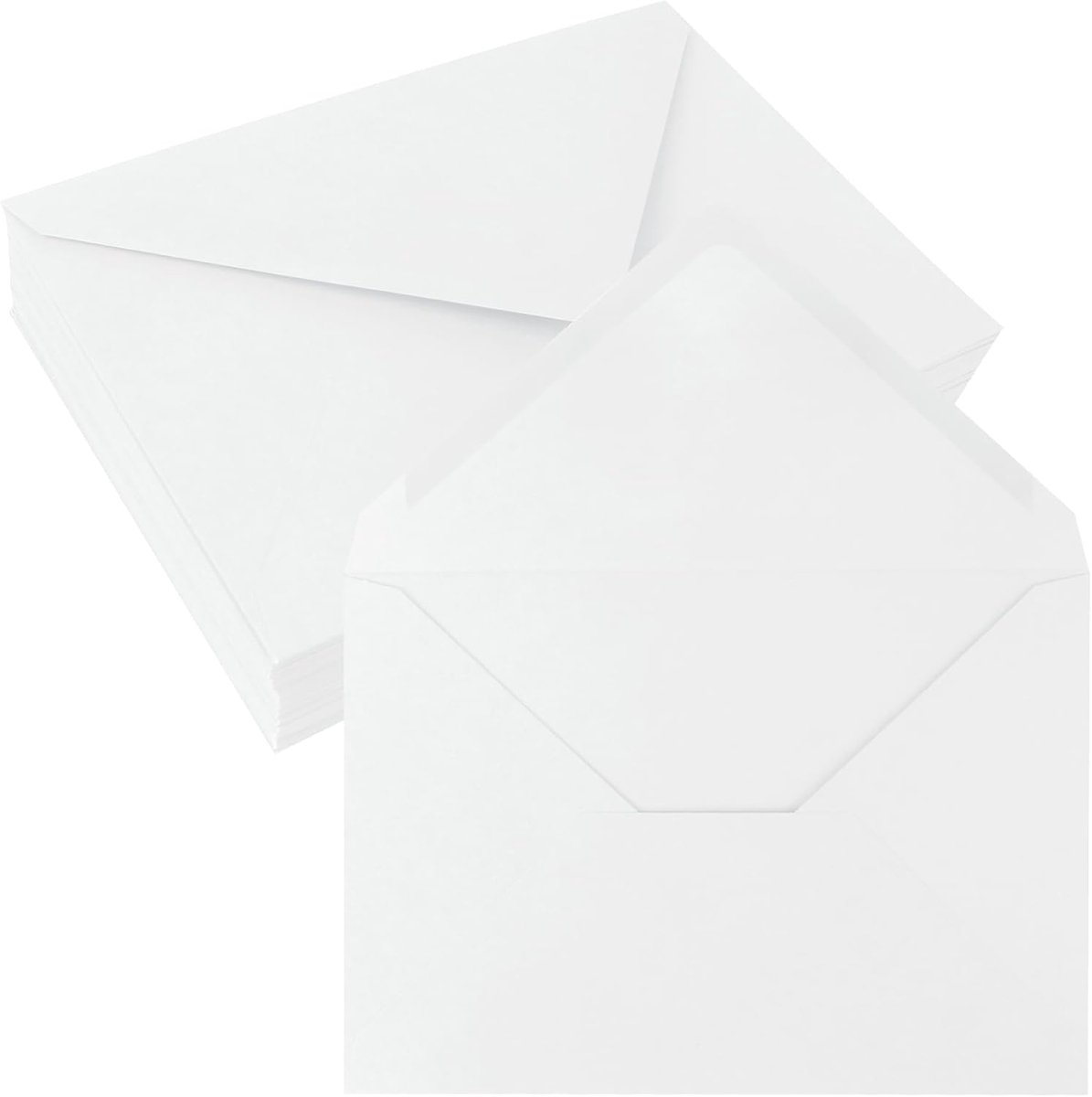 50 C6 Enveloppen Wit, 108x159 mm, 150 g/m² | Gegomde enveloppen zonder venster, ideaal voor wenskaarten, uitnodigingen en bruiloften.