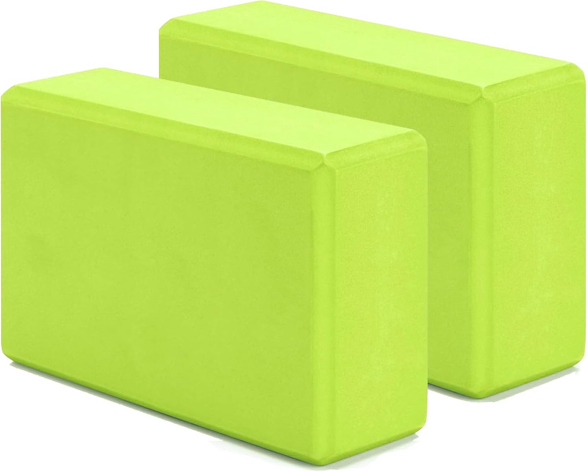 HT SPORT Yogastenen, afzonderlijk of paar, yogablokken met hoge dichtheid en ondersteuning, antislip, hypoallergeen, 22,5 x 15 cm, dikte 7 cm