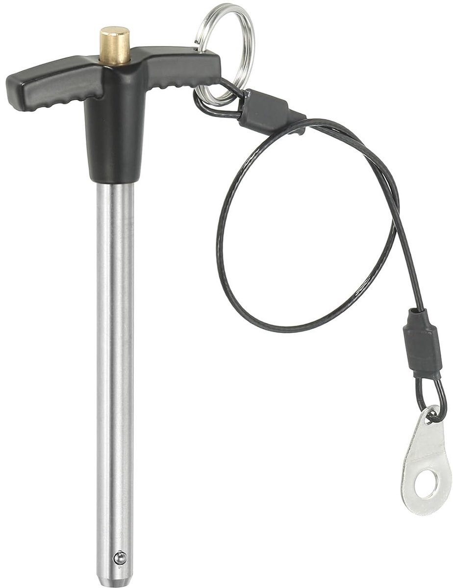 Tang met T-greep 5/16 x 3,15 inch (8 x 80 mm), snelspanpen, veiligheidspinnen van roestvrij staal 304 met knop, kabel met koord 25 cm