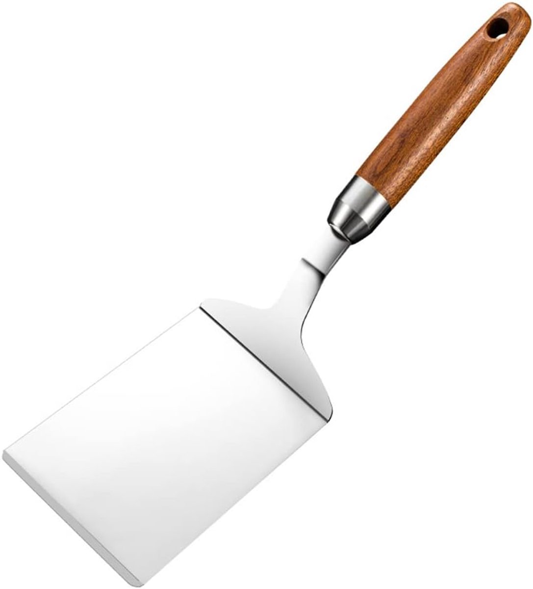 304 roestvrijstalen metalen bakplaat spatel - pannenkoek flipper - ideaal voor BBQ Grill en Flat Top Grill-Commerciële kwaliteit. (roestvrij staal)