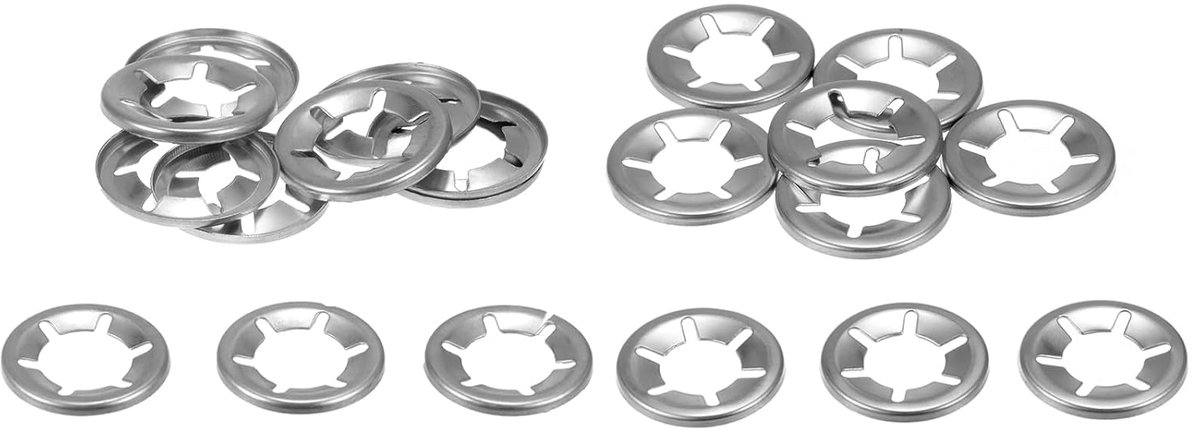 20 stuks binnentand sterblok sluitringen set M14 M16 drukveren snelle snelheid sluiting sluitringen 304 roestvrij stalen moeren