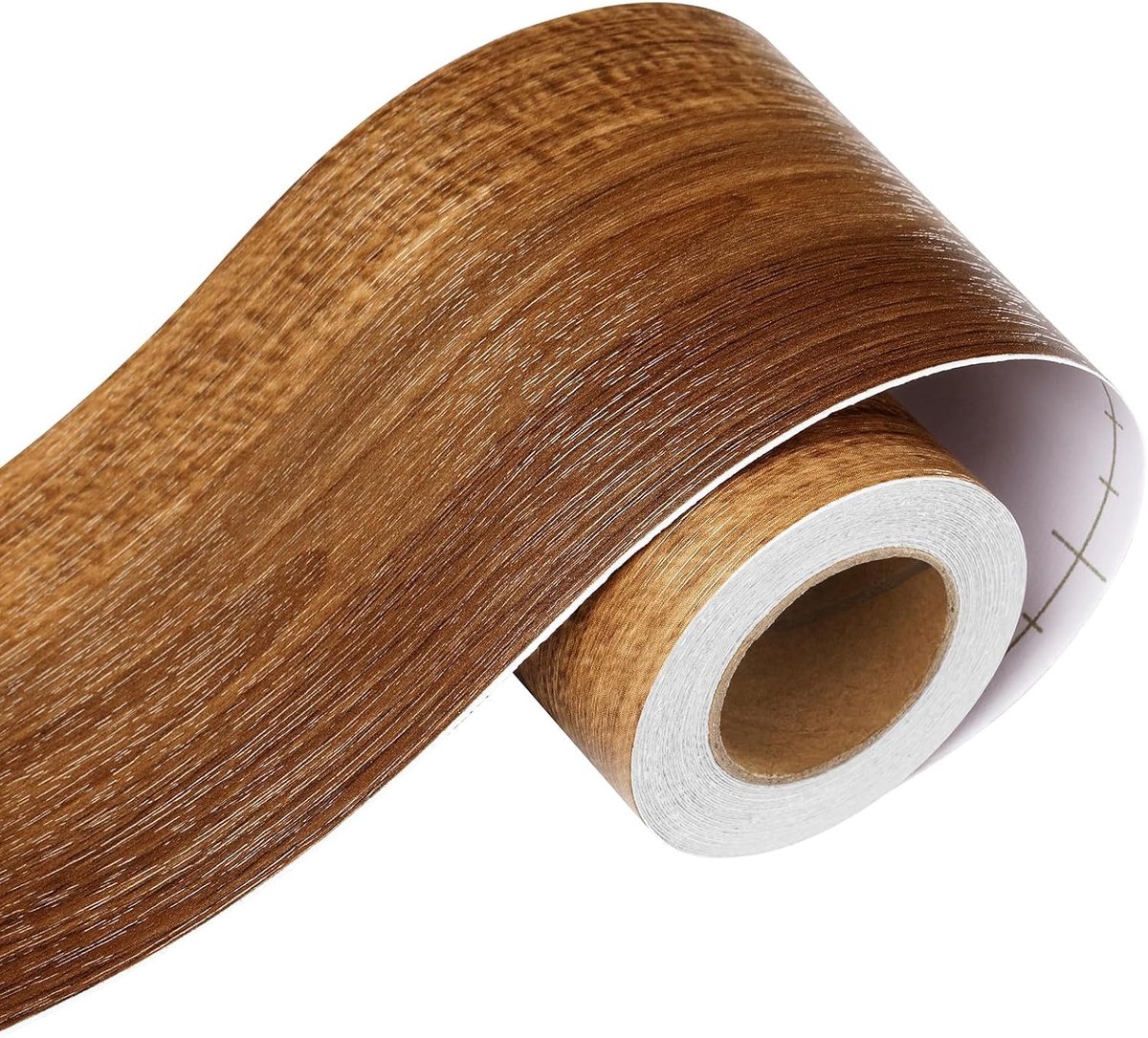 7,6 cm x 1500 cm wandrand, zelfklevend, houteffect, bruin, progressief, wandrand voor spiegel, plint, pvc, bruin, fries, behang, zelfklevend, meubels, keuken, woonkamer, slaapkamer