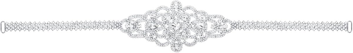 Kristallen Strass Riem Applicatie Bruidsjurk Pailletten Versieringen met Kralen voor Bruidssieraden Vrouwen, Zilver, 18.72 inch