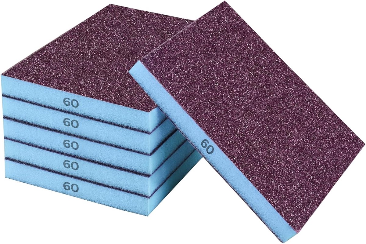 Schuursponzen, 60 korrelgrootte Specificaties Schuurpads, zandspons wasbaar en herbruikbaar, zandpapierpakket voor metalen houten muur