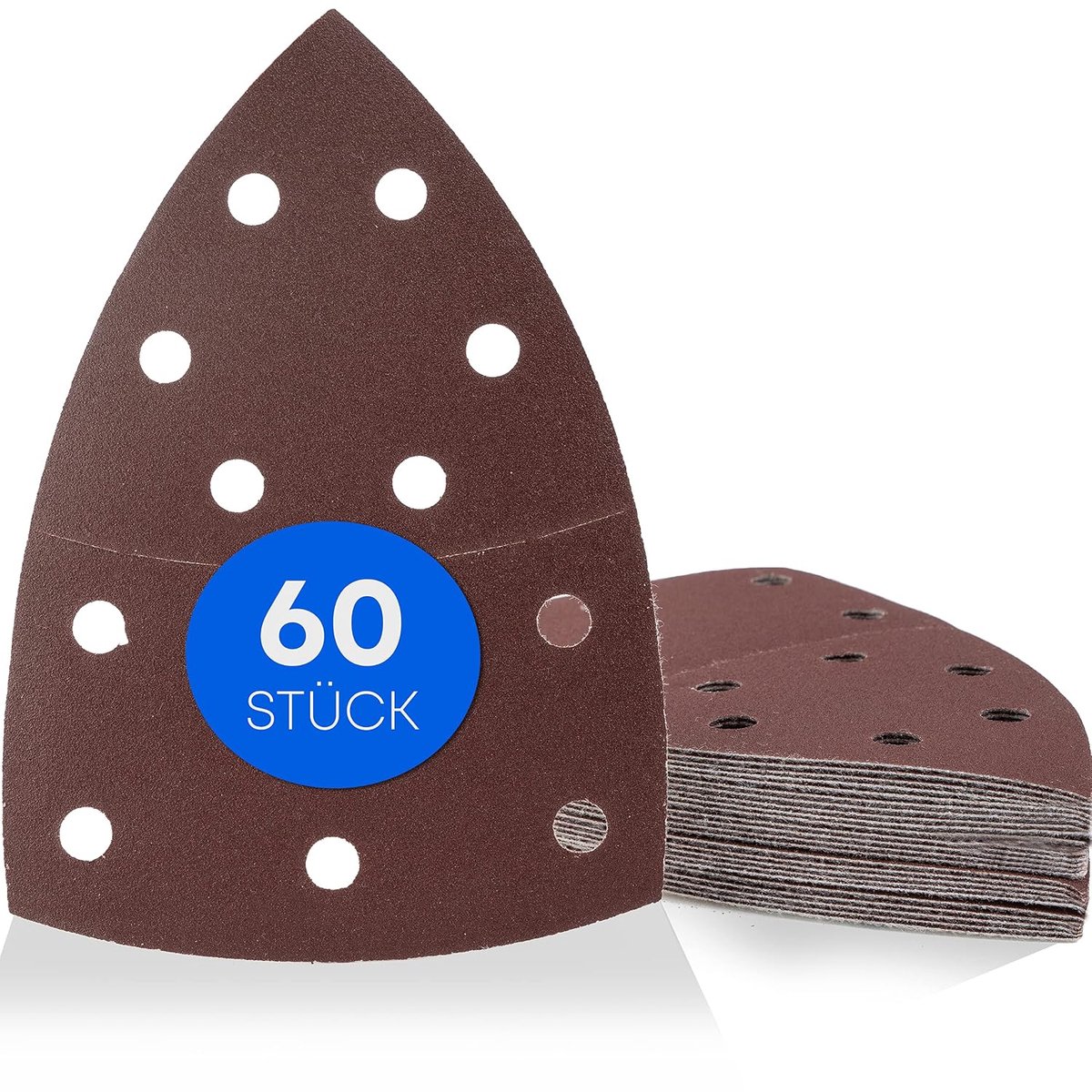 60 x Prio slijpdriehoeken, 11 gaten/105 x 152 mm/10 x korrel 40-60, 80-120, 180-240, voor multi-slijpmachine/slijpschijven, driehoekige slijpschijven/papier
