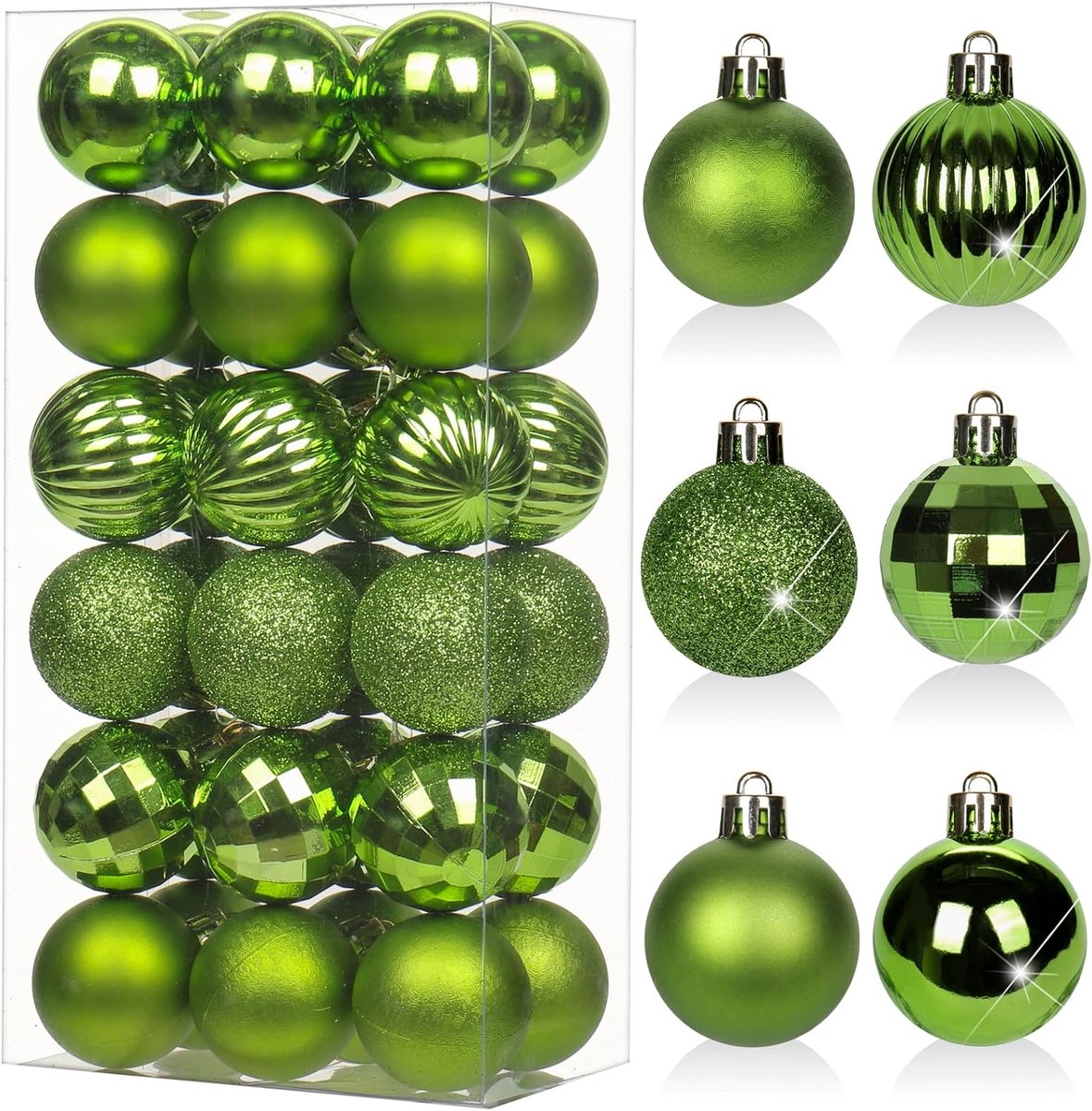 Kerstballen van 4 cm, kunststof kerstboomversiering met ophangoog, kerstboomversiering voor bruiloft, feestdagen, feest, Kerstmis, Halloween, woondecoratie