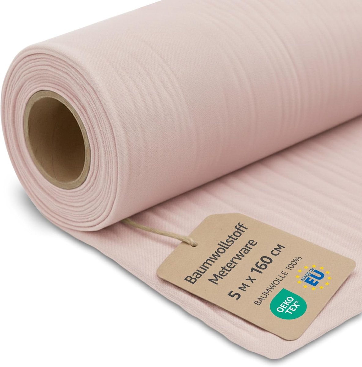 Stof per Meter Zuiver Katoen 5M x 160 cm – Naaistof Decoratiestof voor Patchwork Kleding Kussens Gordijnen Voering Ademend Huidvriendelijk en Zacht 9. Vuil roze