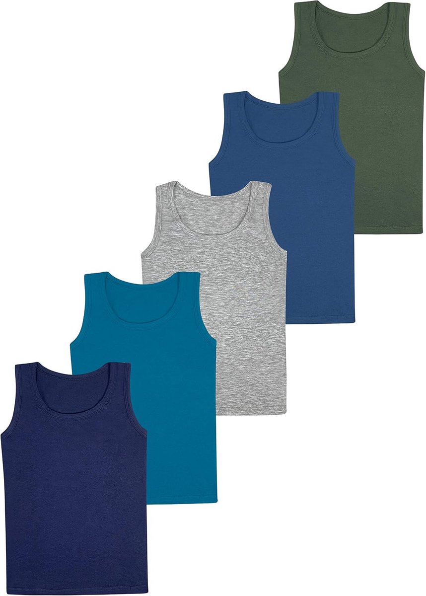 ® 5 jongen ondershirts katoenen tank top - basis - 92-170 - 2-15 jaar