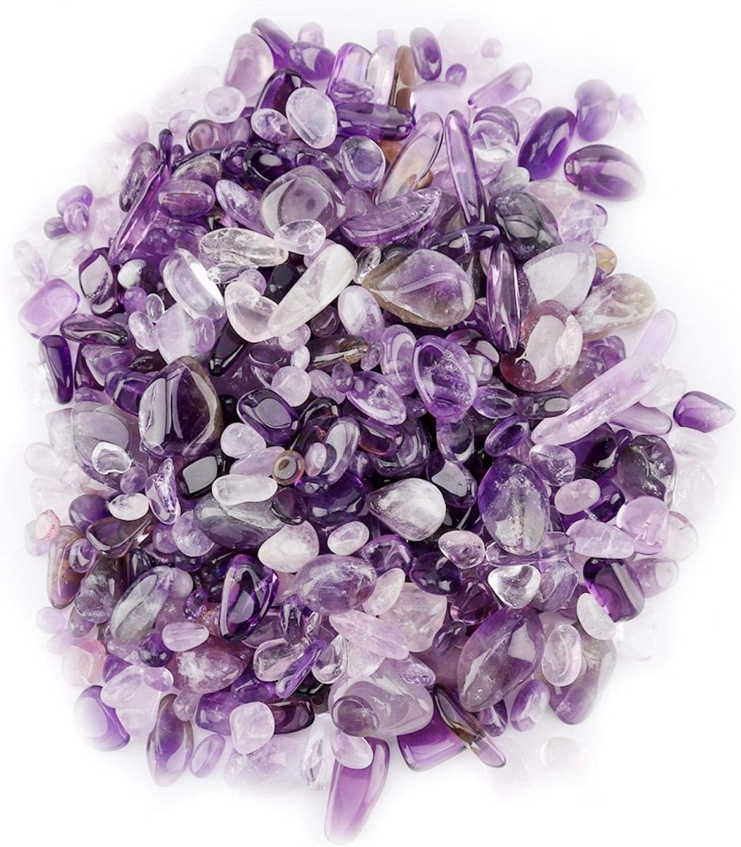 kristalsteen tuimelde chips gemalen stenen Reiki genezing kwartskristallen onregelmatig gevormde edelstenen(Purper)