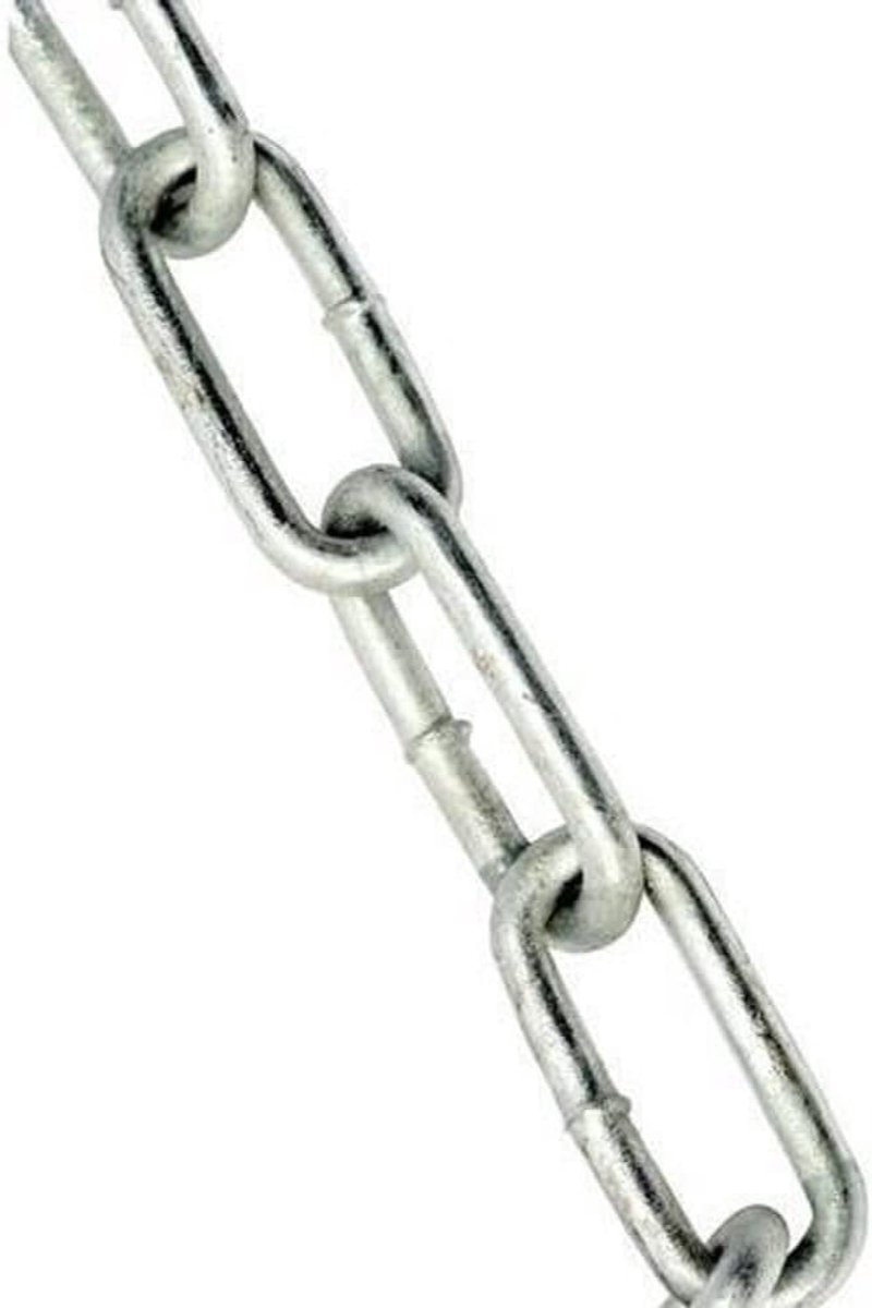 Hardware BH01886 gelaste, middelgrote kettingschakels, verzinkt 2 meter, wit