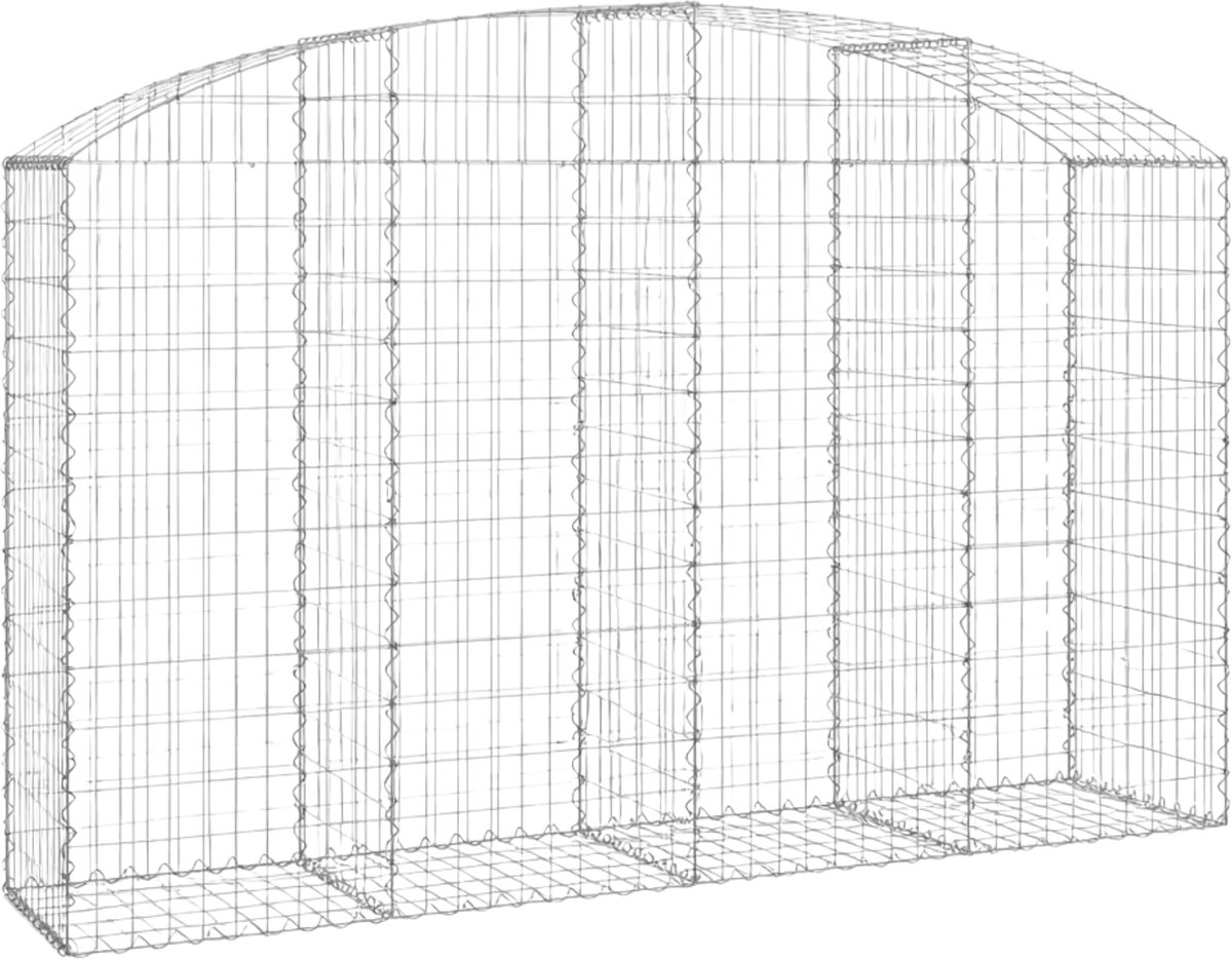 Gabionmand met Hoge Boog – Gegalvaniseerd Staal - Decoratieve Geluidswerende Wind- en Regenbarrière