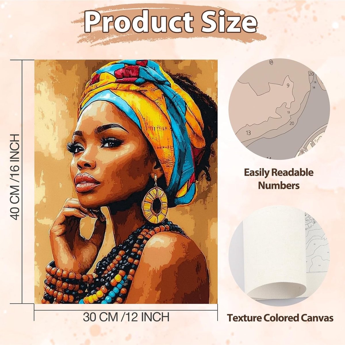 Vrouw Verf op Nummers voor Volwassenen, Sieraden Vrouwen Schilderen op Nummer Canvas Kits met Acryl Verf Borstels, DIY Craft Olieverf Art Kits voor Volwassenen, Home Muur Decor 30x40cm