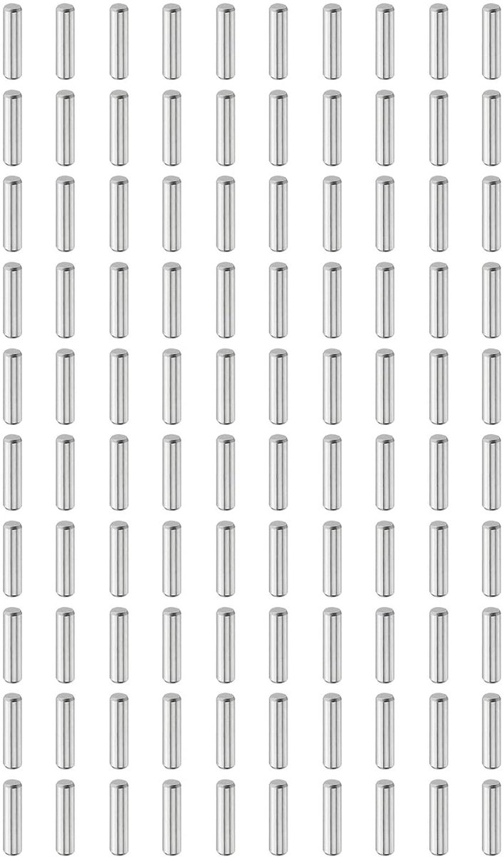 100 stuks 4 mm x 16 mm plugstiften, 304 roestvrij staal, cilindrische planksteunpinnen, positioneringspen, plankbevestigingselementen voor boekenkast, kast, meubelcomponent (GB119), zilver
