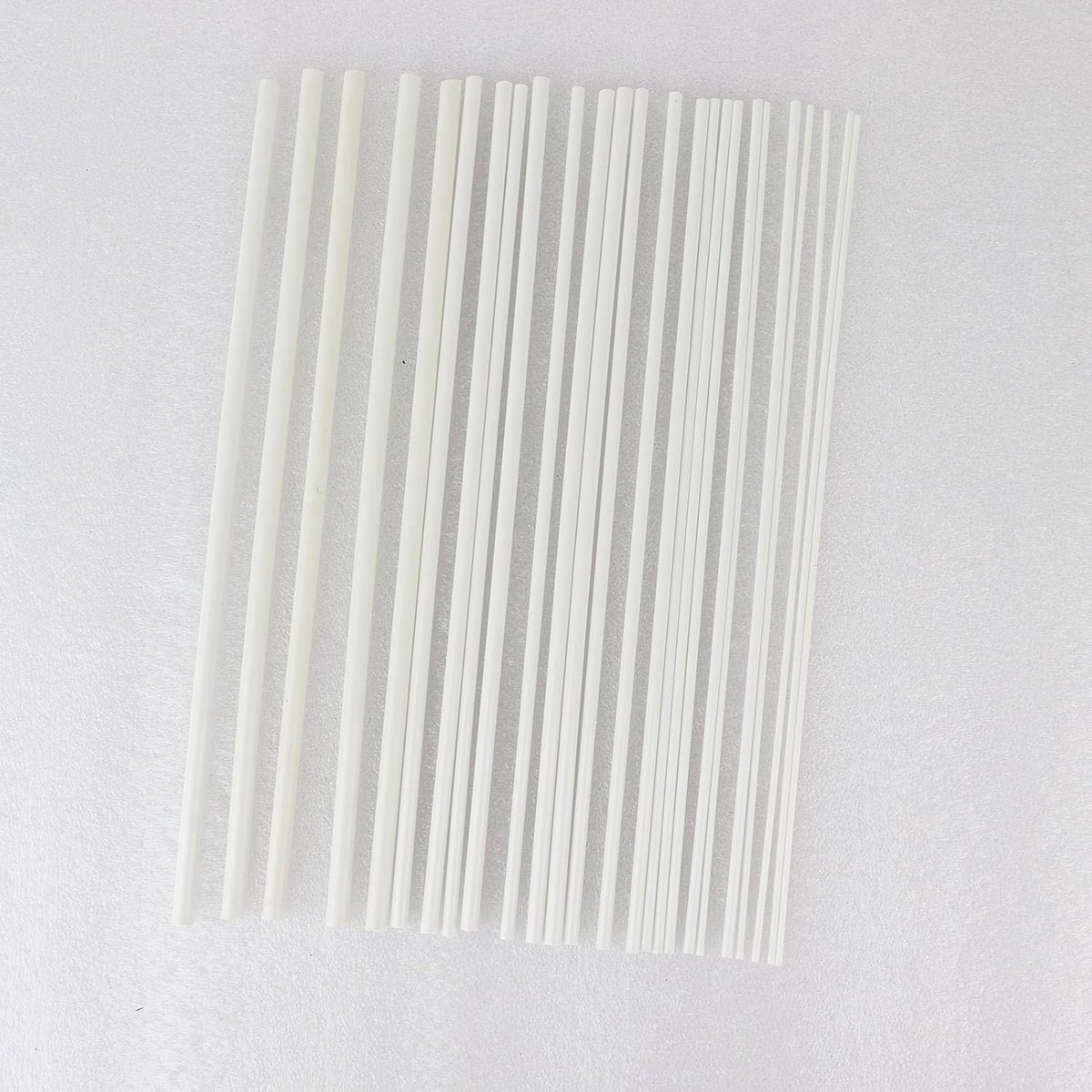 kunststof ronde buizen, 5 maten 2-6 mm, 25 cm lengte, wit, 25-delige set voor modelbouw