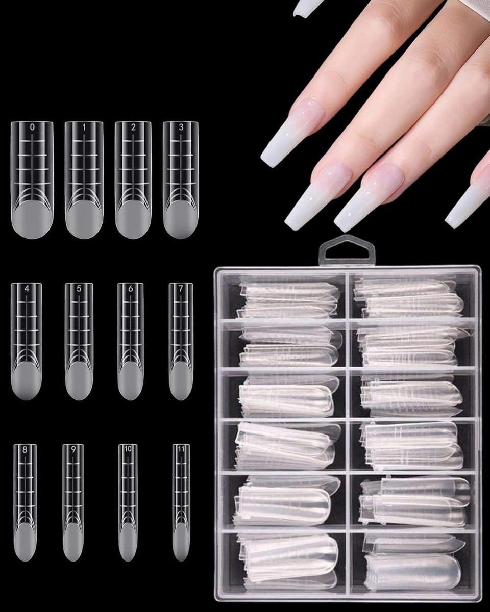 120 stuks dubbele vorm, 12 maten, dubbele vorm nagelgereedschap met gegradueerde schaal, nagelreconstructie, dubbele nagelvorm met schaallijnen, voor nail art salon nails design