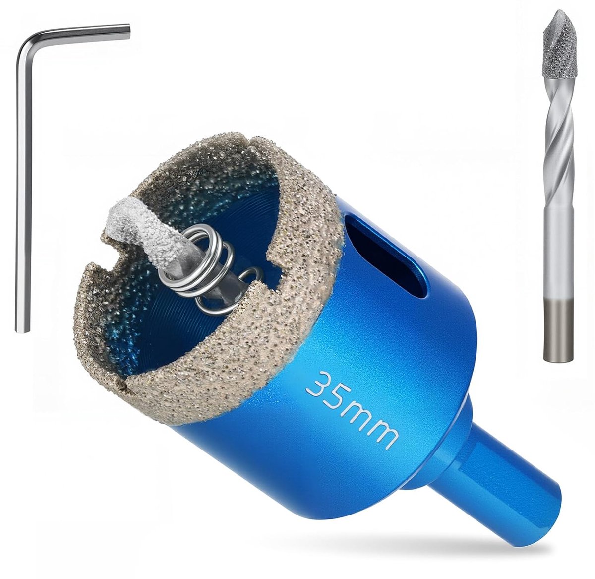 35 mm met centreerboor, tegelboor, professionele gesoldeerde diamantboor, voor tegels, porselein, keramiek, glas, kwarsiet, marmer, beton