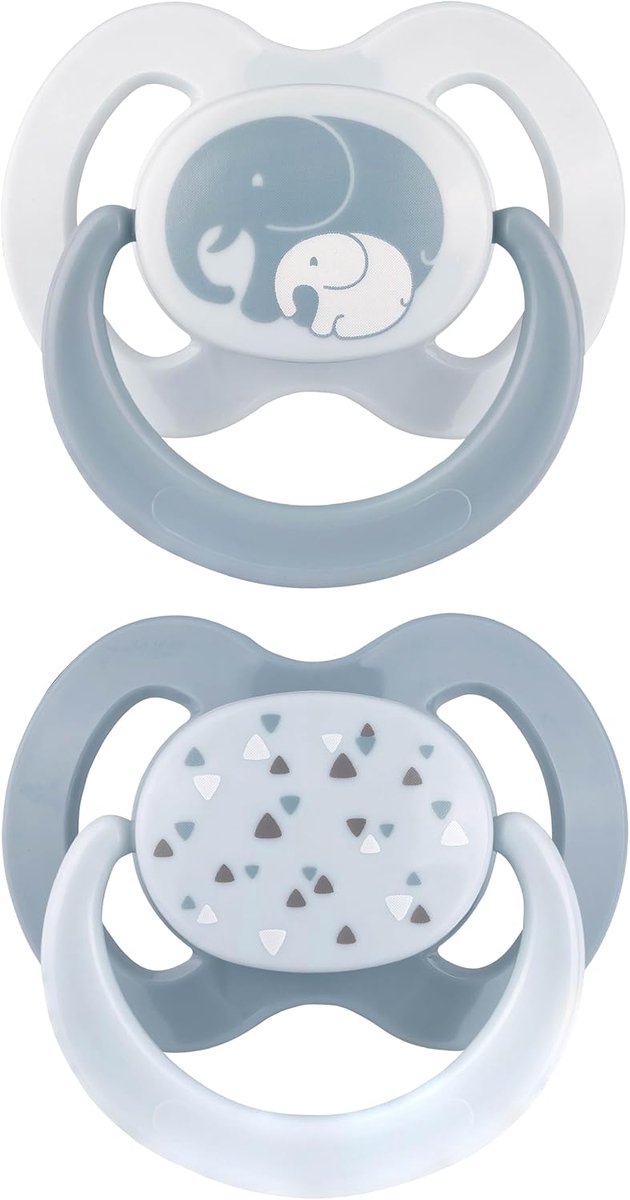 Spenen Set van 2 met Sterilisatiebox - Maat 1, 0-6 Maanden - Orthodontische Speen - BPA-vrij - Gemaakt in Duitsland - Olifanten