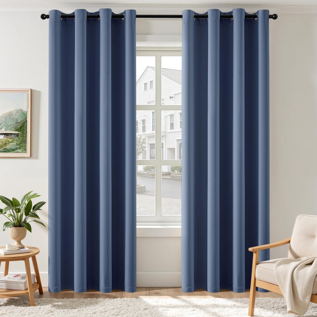 Verduisteringsgordijnen met oogjes Slaapkamer, keuken en woonkamer Verduisteringsgordijnen Decoratieve isolerende gordijnen Set van 2