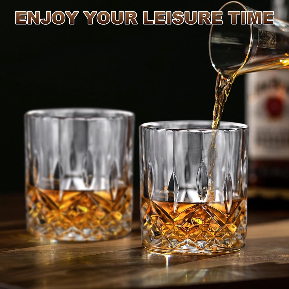 Set van 12 Nachtmann Noblesse whiskybekers, 12-delig. Kristallglas, whiskyglas, whisky glas 300 ml, whiskey glazen 8,1x9,3 cm, herbruikbaar whiskyglas, vaatwasbestendige whiskyglazen
