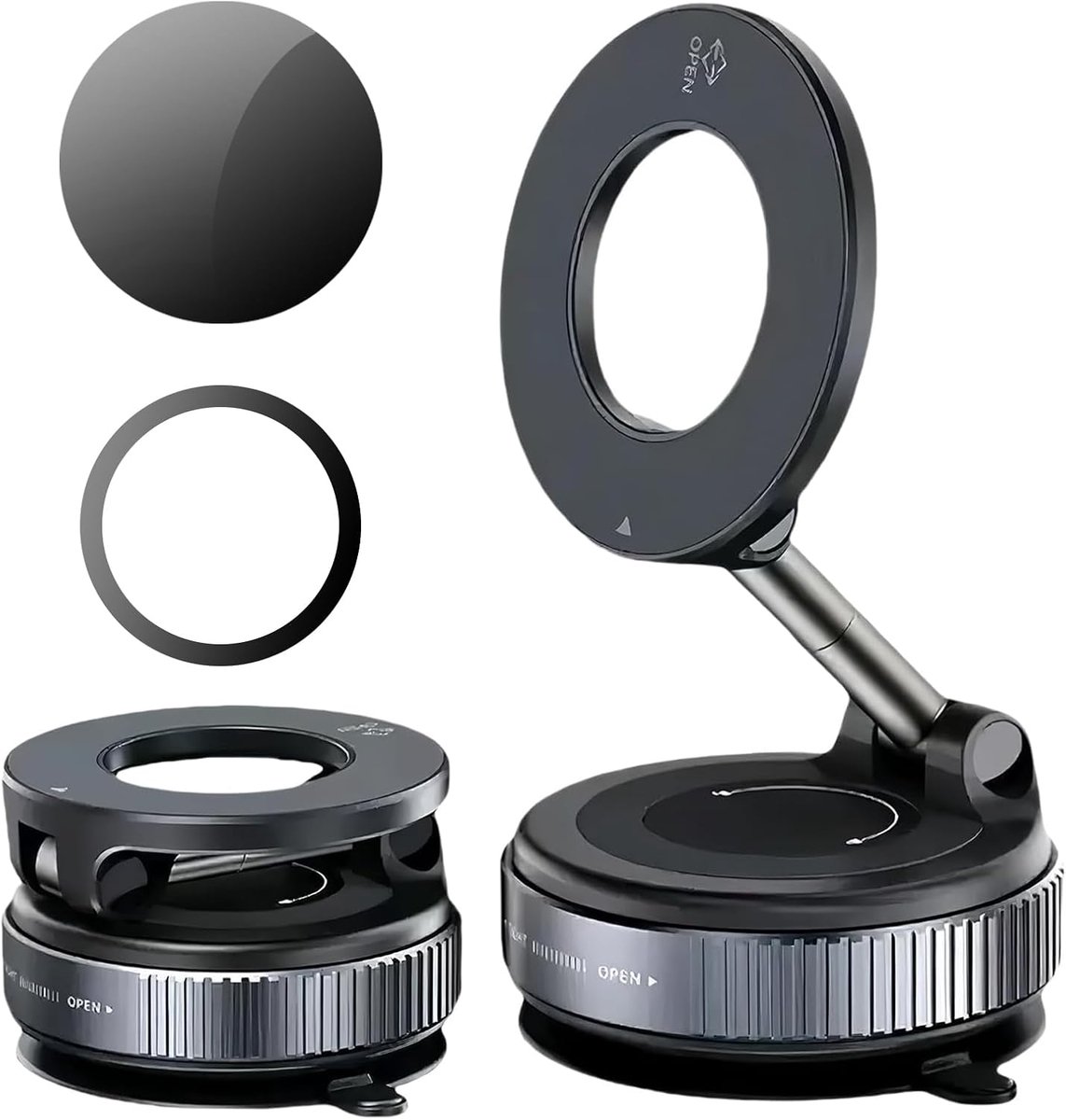 telefoonhouder voor de auto, magnetisch, 360° draaibaar, telefoonhouder voor de auto met magneet voor iPhone 17 16 15, magnetische verstelbare houder voor dashboard/voorruit