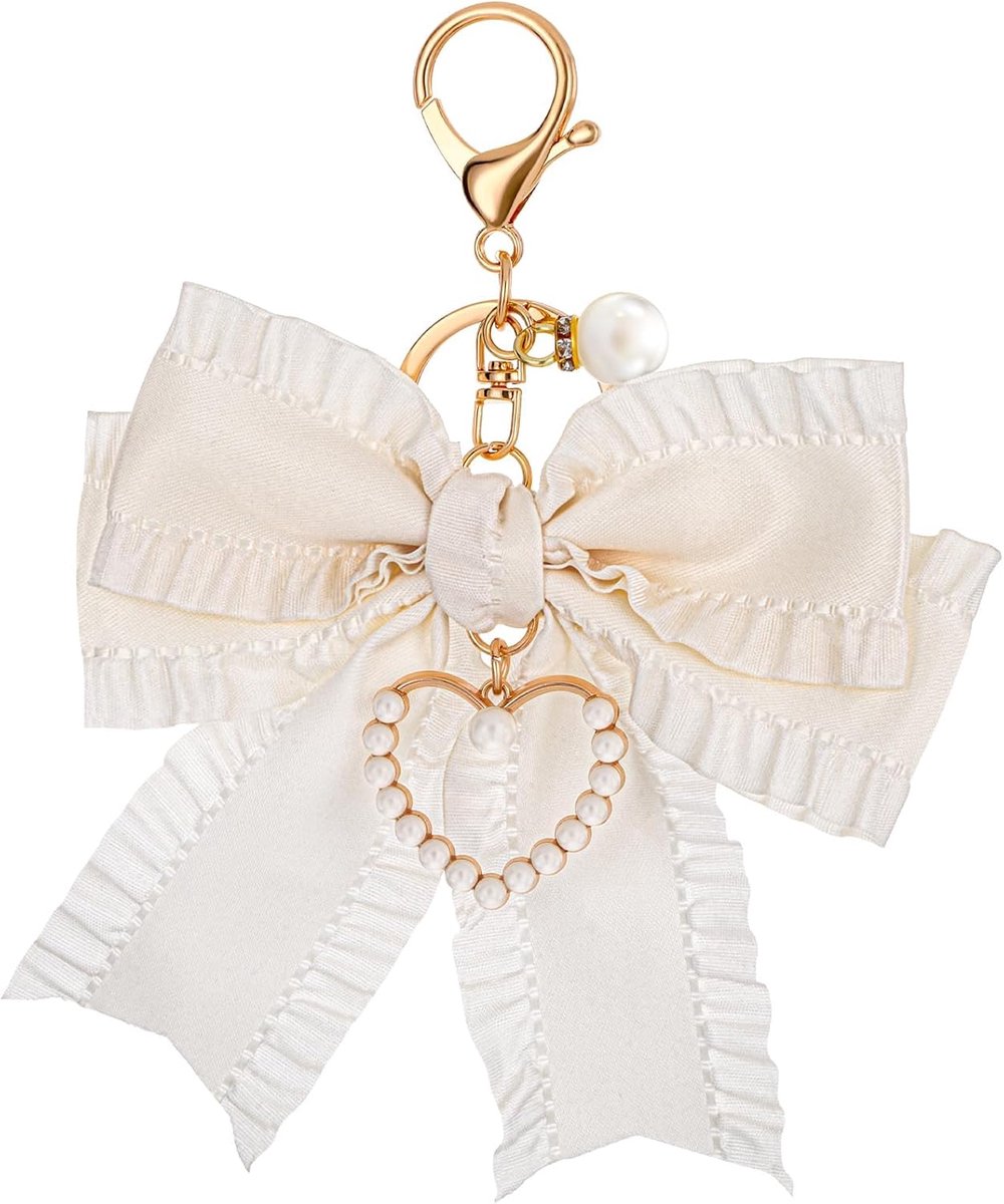 Dames, strasssteentjes, sleutelhanger, handtas, hanger, schattige strik, sleutelhanger, parels, dames, parelsleutelhanger, polstas, bedels