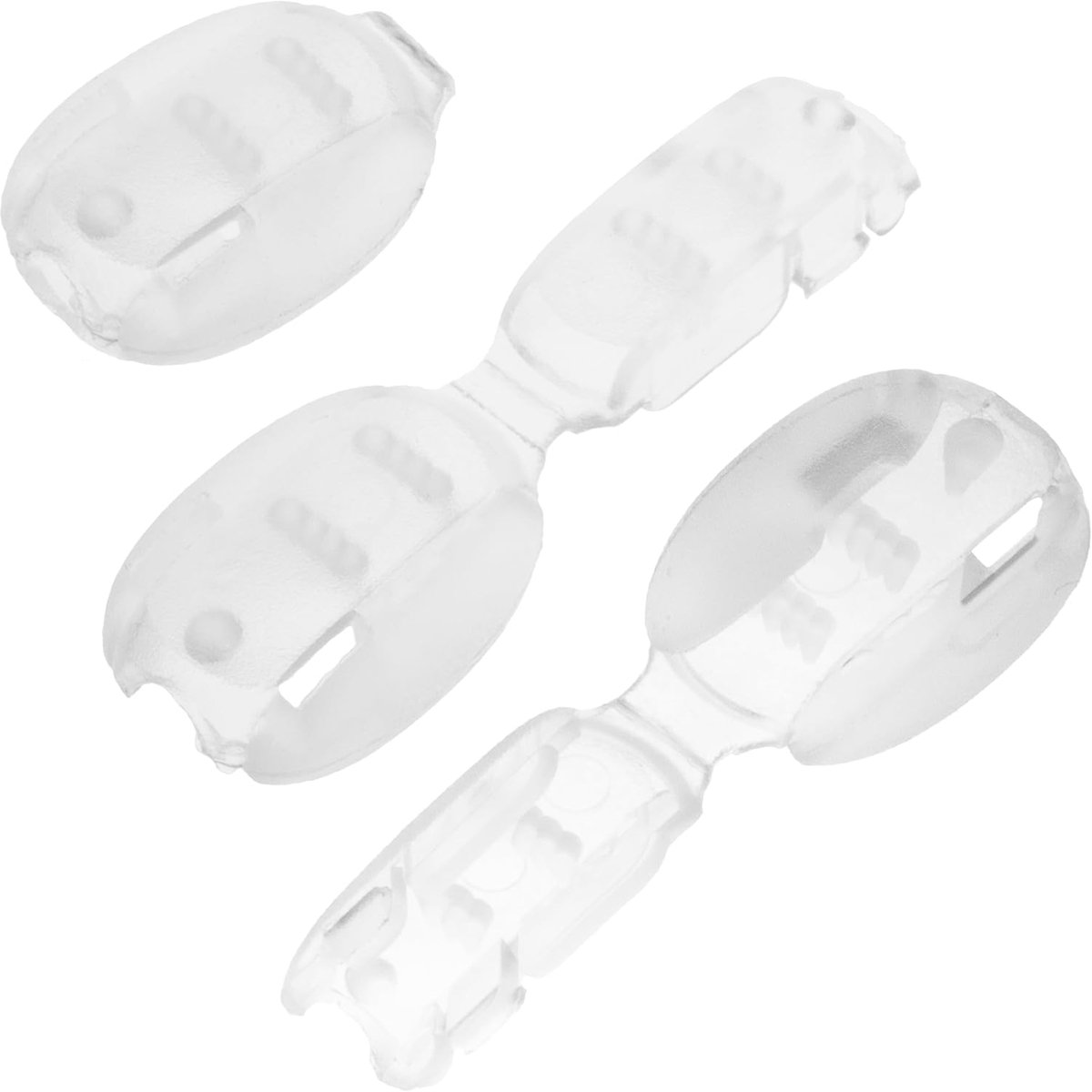 - Lot van 24 Vouwbare Koordpunten van 19 mm voor Veters Koord Touw - kleur transparant wit - van plastic - hobby naai projecten