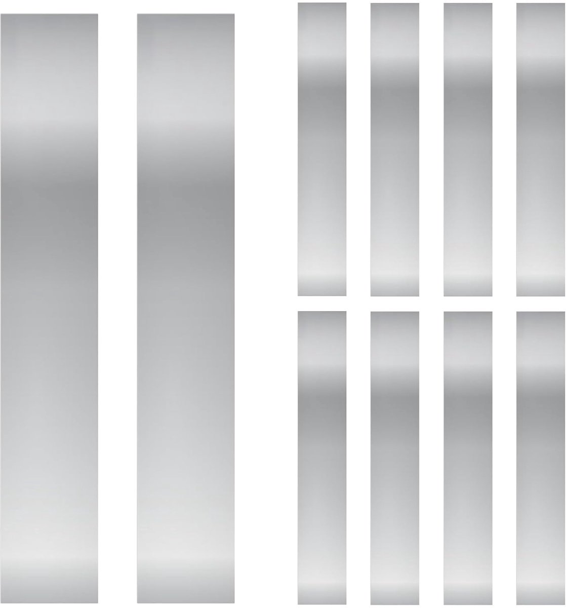 10pcs L x B x T 6,1 x 0,98 x 0,0008 '' Rechthoekige Shim Stock Assortiment, 304 roestvrijstalen strepen, zilveren Shim Stock Sheet voor keuken Trim Gap Filler/DIY/industrieel gebruik