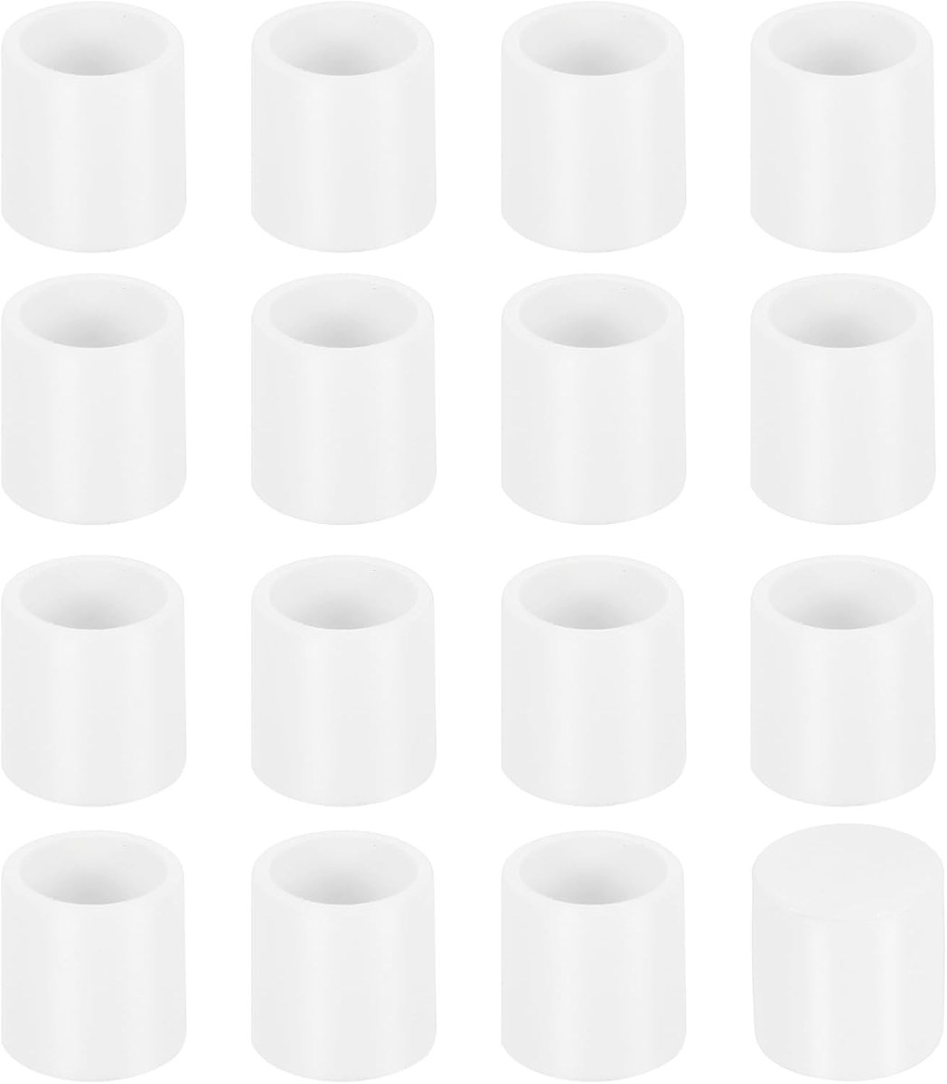 Stoelpootdoppen, 36 stuks, 10 mm (2/5 inch), niet-markerende pvc-stoelpoot, antislip, vloerbeschermers, ronde tafelhoezen, eindkappen voor meubels, wit