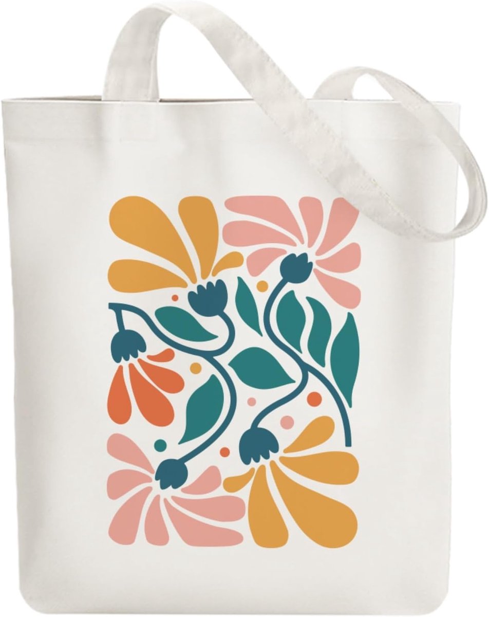 Herbruikbare Katoenen Tas voor Vrouwen, Duurzame en Opvouwbare Doek Schoudertassen met Rits Zakken voor Winkelen, Vakantie, Werk, Gym
