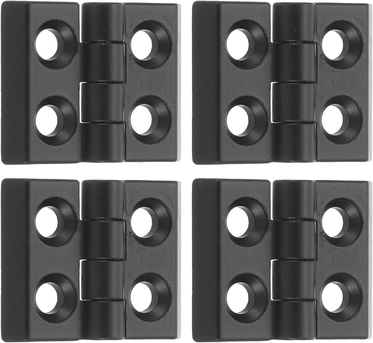 4 stuks verstelbare 180 graden scharnieren, 30 mm x 38 mm zinklegering vergrendelingsbladscharnieren, inklapbare deur drop-blad scharnier voor houten kist, eet- en tafelkasten, zwart