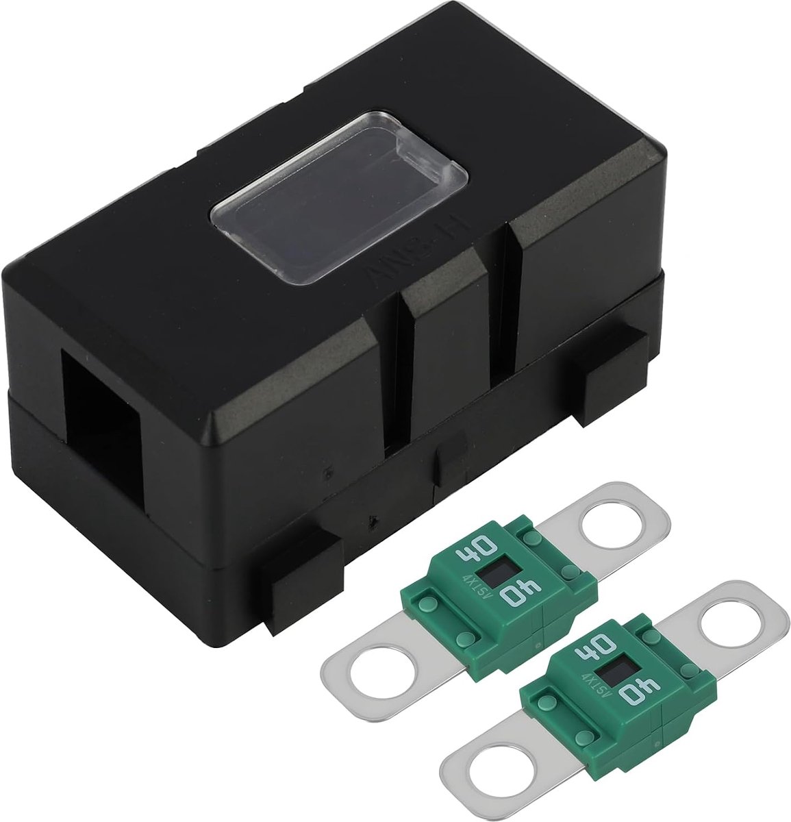 40 A 32 V auto-zekeringhouder, MIDI-zekeringhouder voor voertuigen, 2 schroefbare midi-zekeringen, vrachtwagen, bouwplaats, landbouwmachines, bussen en caravans (40A)