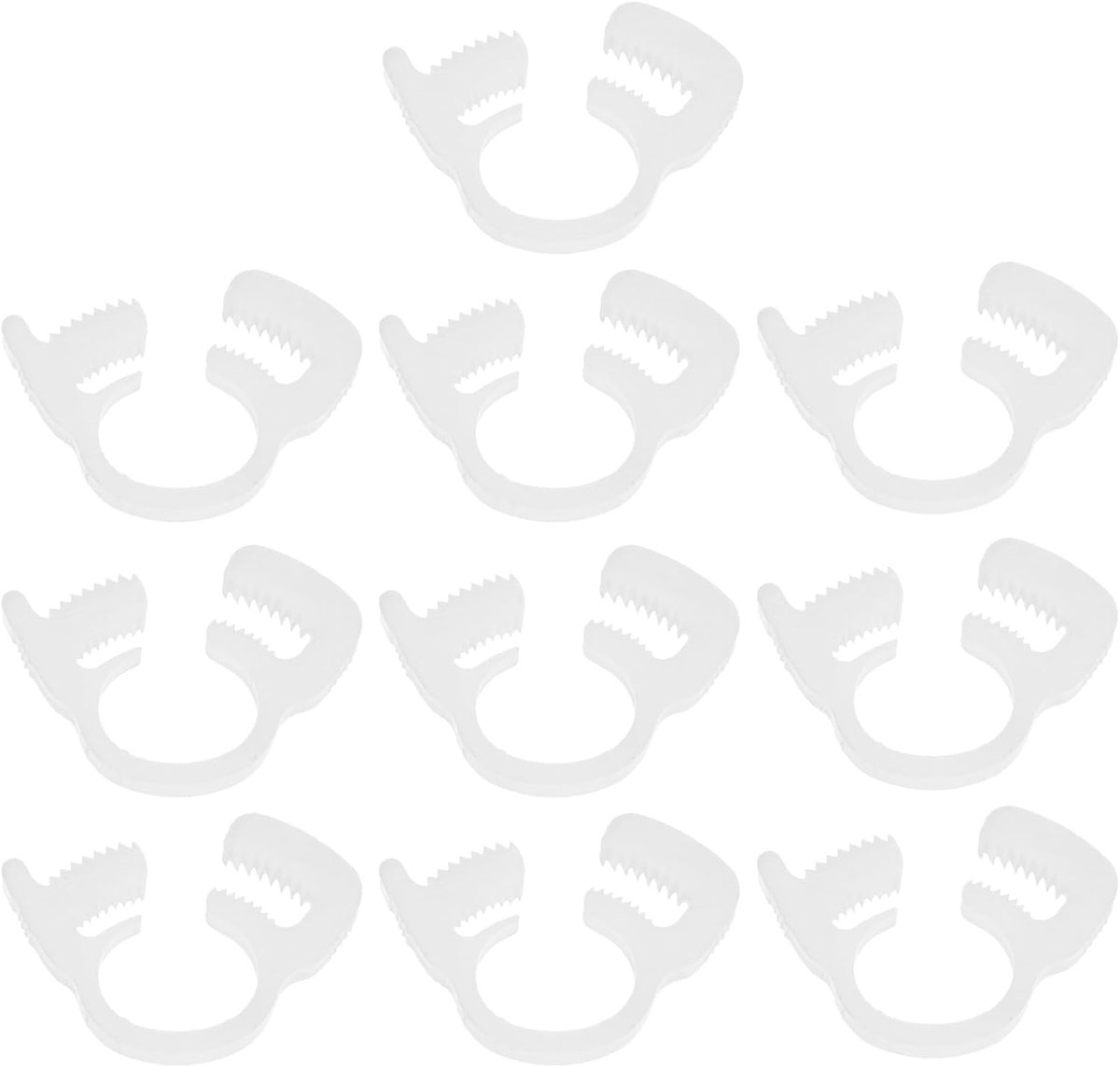 METERXITY 10-pack dubbele grijpende nylon slangklemmen, 3/8" 9,1-10,2 mm dubbele klikgreep verstelbare ratelklemmen voor aansluiten/bevestigen/afdichten/afdichtingsslang/buizen/buisklem [wit]