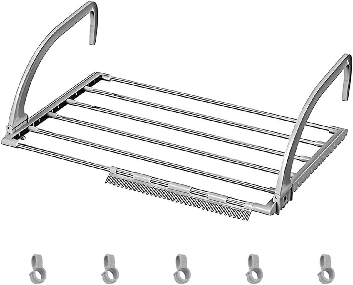 1 Stuks Hangend Droogrek, Handdoekhouder, Beweegbaar Kledingpaard, Bespaar Ruimte voor Het Ophangen van Kleding, Handdoeken, Ondergoed, Schoenen en Sokken(58x32cm)