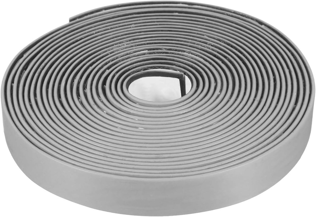 Rook- en brandwerende afdichtingsstrips, 4 meter, rekbare tochtstrip voor deurafdichting, zelfklevend, grafiet rubberen composietmateriaal voor brandwerende ramen, 1,8 cm B x 0,08 inch H grijs