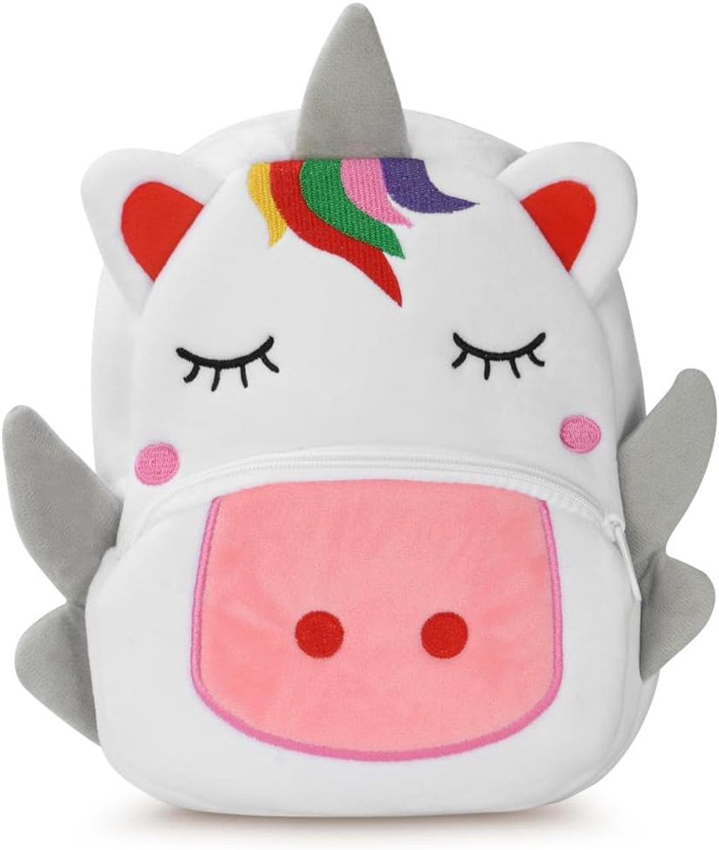Pluche rugzak voor kinderen, gepersonaliseerde kinderrugzak, rugzak met cartoon voor kleuterschool, schooltas met schattig dierenontwerp, eenhoorn-rugzak voor kleine jongens en meisjes