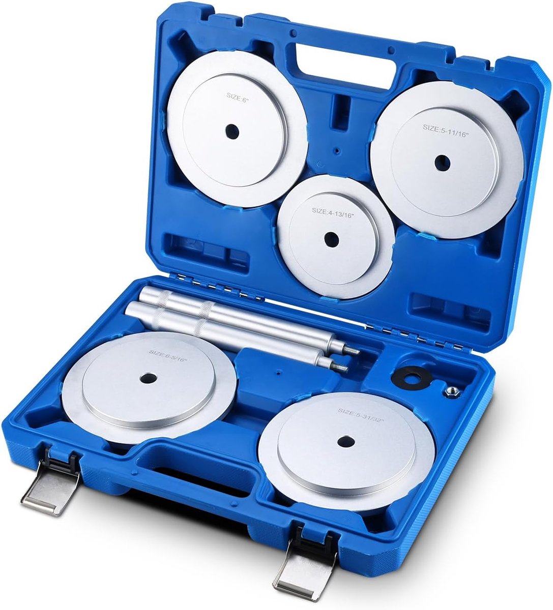 9-delige Hub-afdichtring-montagegereedschapsset voor vrachtwagens, 122-160 mm (4-13/16"-6-5/16") grote lager- en afdichtringdrivers, compatibel met klasse 7 en 8 trucks