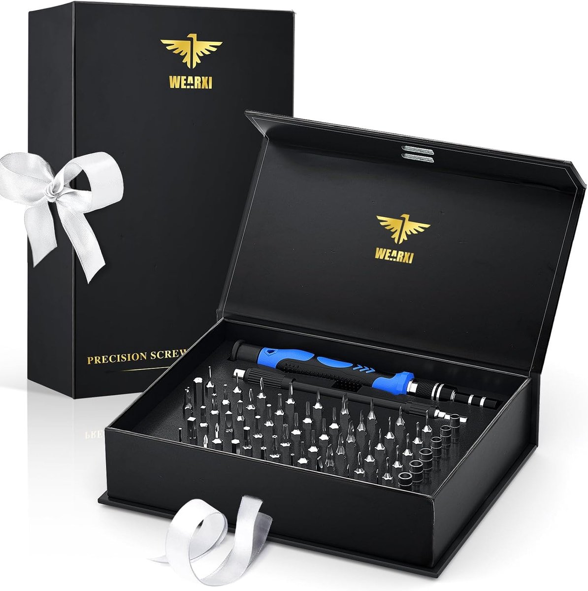 Precisieschroevendraaierset 60-in-1 in Luxe Cadeaubox - Reparatie Tool Kit Elektronica Zwart