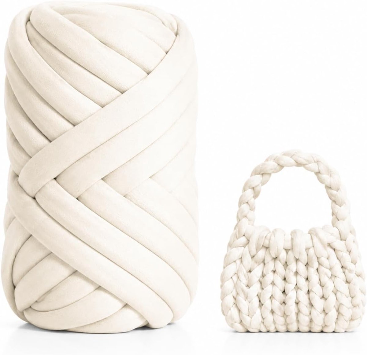 wol, 500 g, om met de hand te breien, extra dik XXL slanggaren, 2 cm, dikke wol, textielgaren voor beginners, voor haken, tassen, dekens, kussens, manden, huisdierbedden, doe-het-zelf