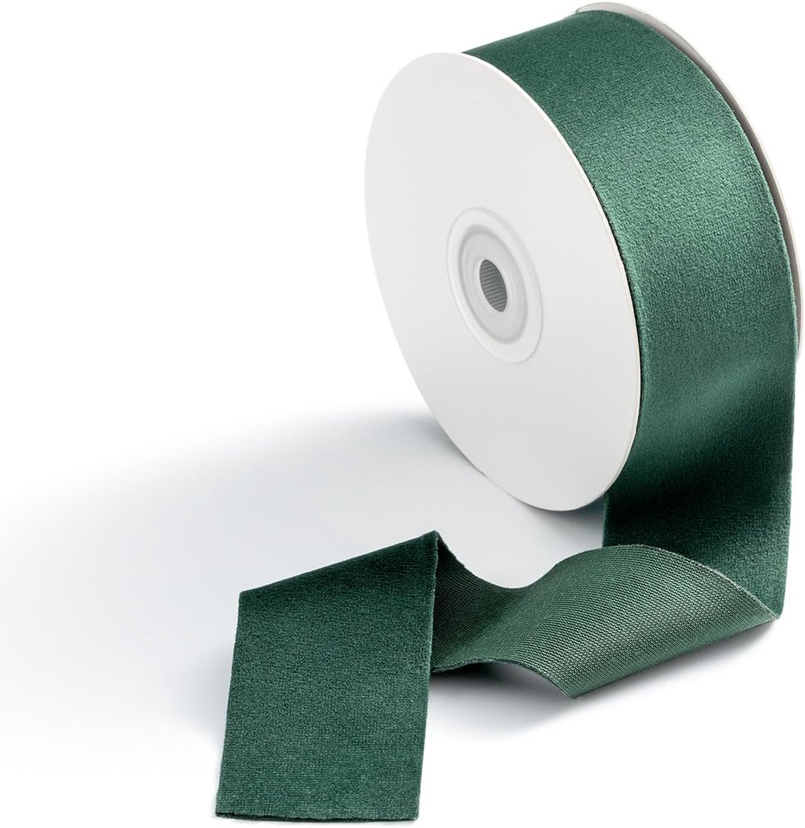 Cadeau Lint Fluwelen Groen Naailint Fluwelen Strik Decoratie Donkergroen 38 mm x 9 m | 3,8 cm x 9,1 m zacht fluwelen lint voor linten, geschenkverpakkingen, boeketten, gastgeschenken en decoraties.