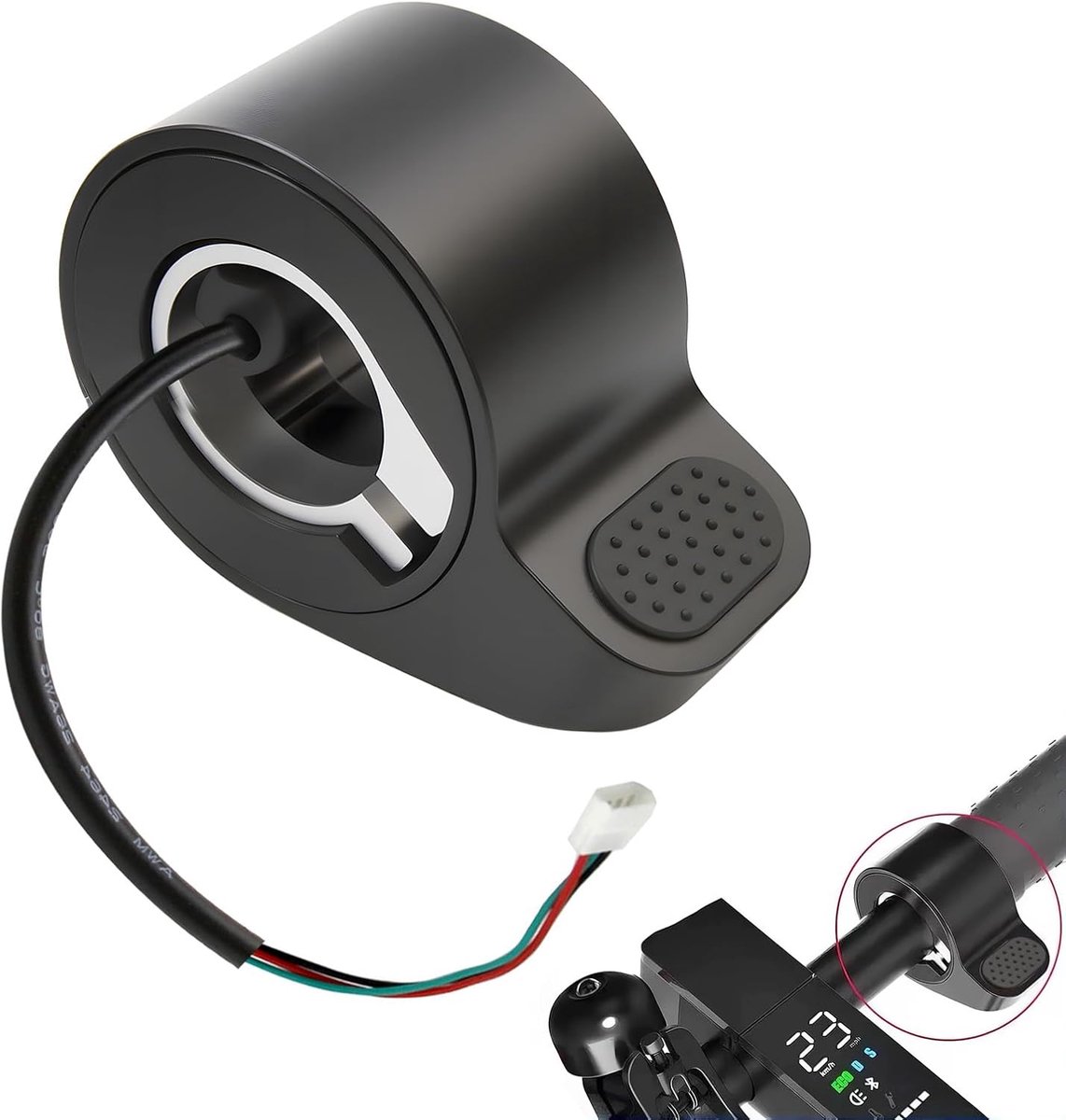 Duimgashendel voor Xiaomi M365 1S Essential Pro 2, Zwart | Gashendel voor Elektrische Step, Vingergas Snelheidsregeling, Responsief en Eenvoudig te Installeren
