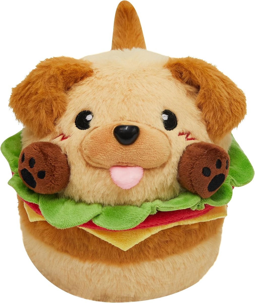 Schattige Hond Gevulde Dieren Hamburger Hond Plush Speelgoed 18cm Kawaii Burger Plushie Speelgoed Voor Kinderen Volwassenen