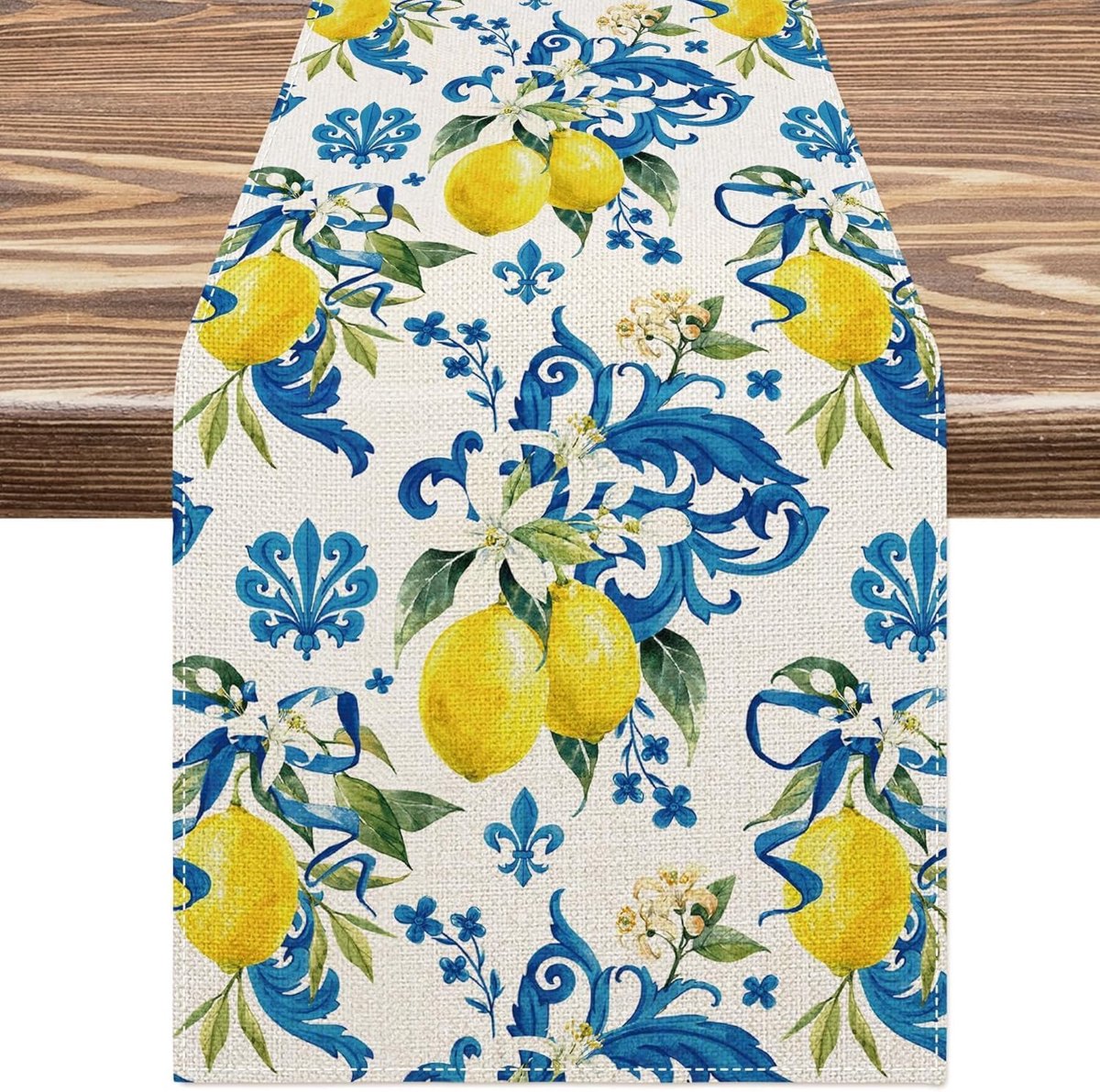 183 x 33 cm citroen zomer tafelloper, moderne gele citroenplanten tafeldecoratie, zomer citroendecoratie, seizoensgebonden lente keuken eettafel decoratie voor binnen en buiten vakantie party