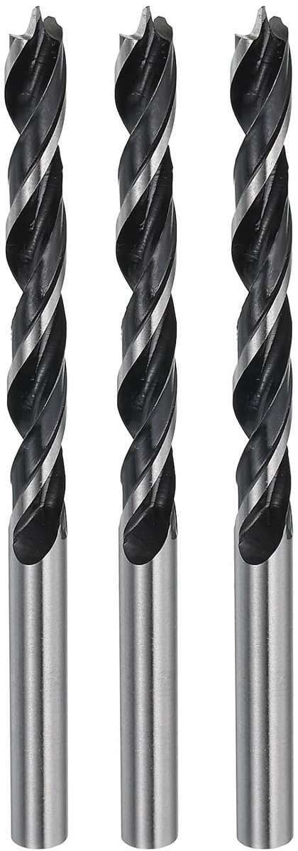 3 stuks boorboor, brad-punt, 6,2 mm (5/8 inch), diameter recht, ronde schacht, metrische boormachine, brad-punt, 6,2 inch boordiepte, spiraalboor voor hout, timmerwerk