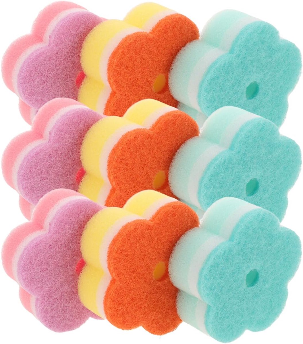 Nanometer reinigingsspons, 10 stuks, sponsdoeken, keuken, vijfvingers, bloem, schimmelbestendig, krasvrije schuurspons, absorberend, voor afwassen, werkoppervlakken en huishouden