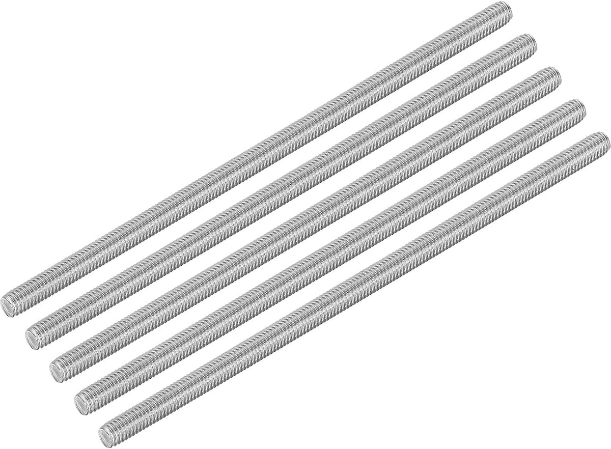 15 stuks M6 x 150 mm volledige schroefdraad stang 304 roestvrij staal rechtse schroefdraad staven voor ankerbouten, klemmen, haken en U-bouten, 1 schroefdraadhelling