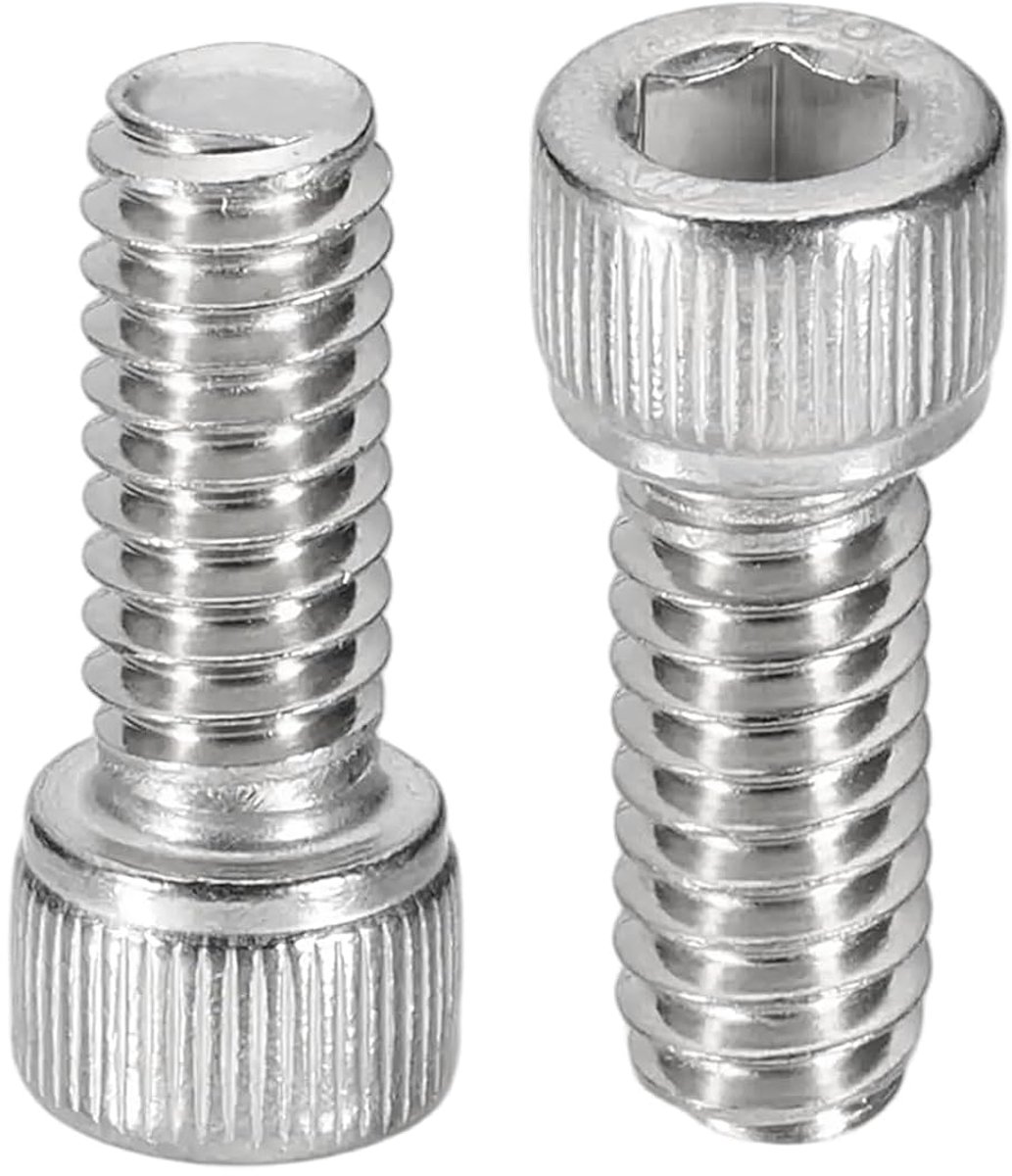 10 stuks 1/4-20 x 5/8 zeskantschroeven met binnenzeskant, 304 roestvrijstalen schroeven, zeskantige aandrijving, lichtoppervlak, schroefdraadschroeven, volledige schroefdraad voor reparatie