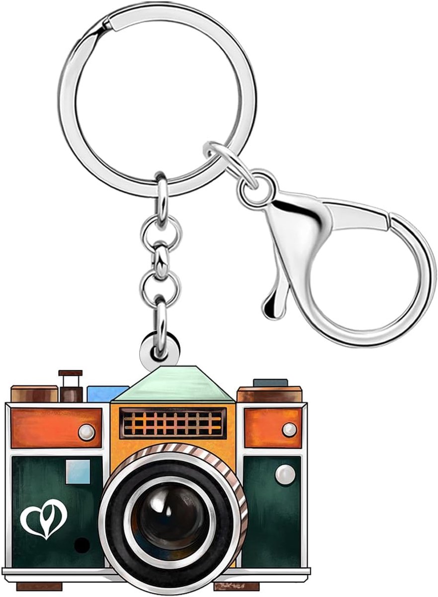 camera sleutelhanger vintage sieraden jaren 90 80 accessoires nostalgie geschenken voor dames fotografen meisjes handtas hanger