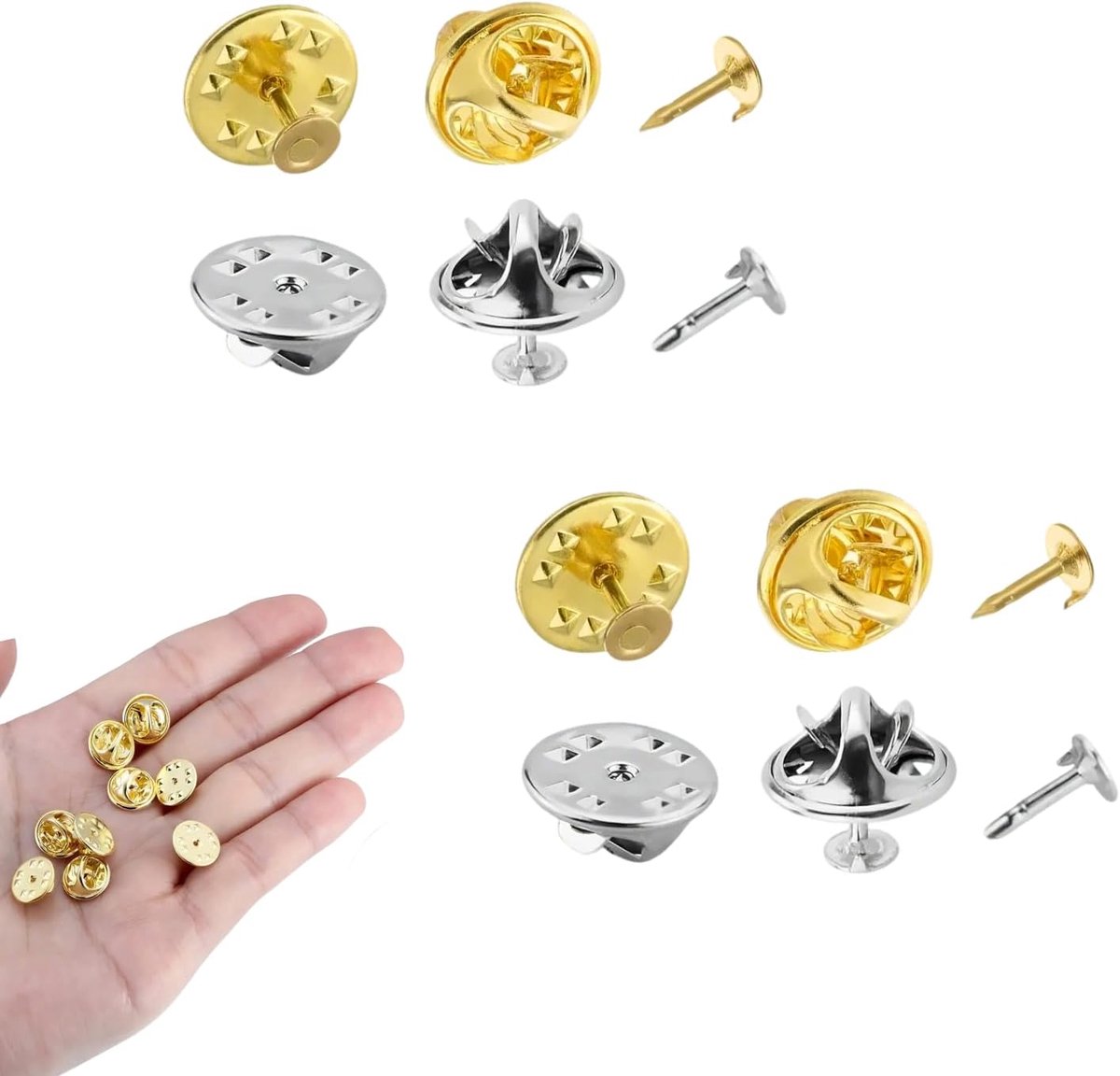 Vlinderdassen met stropdas – 50 stuks vlinderbroches met sluiting, dasspelden van metaal, licht en duurzaam, ideaal voor doe-het-zelf, handwerk, insignes en accessoires, 10 mm diameter